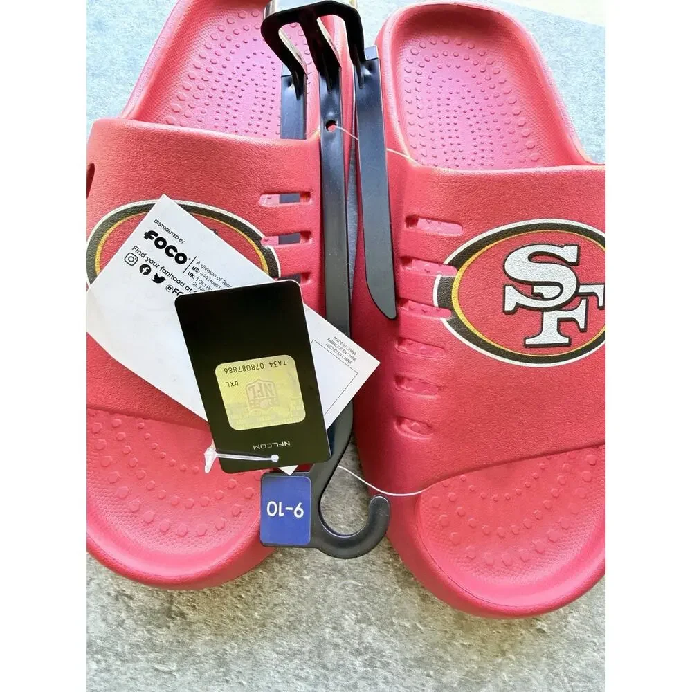 FOCO San Francisco 49ers Cheeky Slides M 9-10 NWT